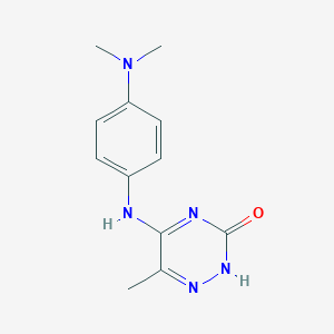 molecular formula C12H15N5O B254153 5-[4-(dimethylamino)anilino]-6-methyl-1,2,4-triazin-3(2H)-one 