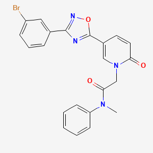 molecular formula C22H17BrN4O3 B2541539 2-(5-(3-(3-bromophenyl)-1,2,4-oxadiazol-5-yl)-2-oxopyridin-1(2H)-yl)-N-methyl-N-phenylacetamide CAS No. 1326807-27-5