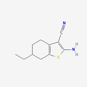 molecular formula C11H14N2S B2541552 2-Amino-6-ethyl-4,5,6,7-tetrahydro-1-benzothiophene-3-carbonitrile CAS No. 329222-96-0