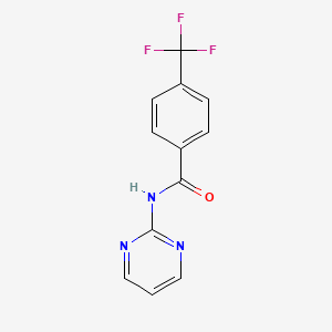 molecular formula C12H8F3N3O B2541555 N-(2-pyrimidinyl)-4-(trifluoromethyl)benzenecarboxamide CAS No. 497059-99-1