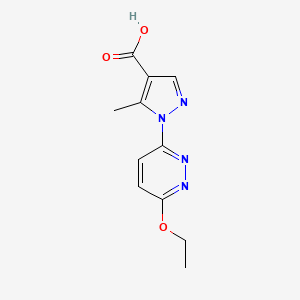 molecular formula C11H12N4O3 B2541559 1-(6-ethoxypyridazin-3-yl)-5-methyl-1H-pyrazole-4-carboxylic acid CAS No. 956728-60-2