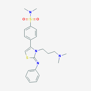 molecular formula C22H28N4O2S2 B254156 4-[3-[3-(dimethylamino)propyl]-2-(phenylimino)-2,3-dihydro-1,3-thiazol-4-yl]-N,N-dimethylbenzenesulfonamide 