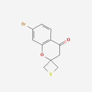 molecular formula C11H9BrO2S B2541568 7-Bromospiro[chromane-2,3'-thietan]-4-one CAS No. 1823921-28-3