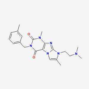 molecular formula C21H26N6O2 B2541570 6-[2-(Dimethylamino)ethyl]-4,7-dimethyl-2-[(3-methylphenyl)methyl]purino[7,8-a]imidazole-1,3-dione CAS No. 919041-11-5