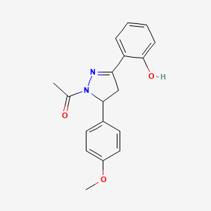 molecular formula C18H18N2O3 B2541576 1-(3-(2-hydroxyphenyl)-5-(4-methoxyphenyl)-4,5-dihydro-1H-pyrazol-1-yl)ethanone CAS No. 87545-11-7