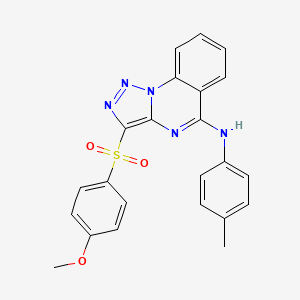 molecular formula C23H19N5O3S B2541577 3-[(4-methoxyphenyl)sulfonyl]-N-(4-methylphenyl)[1,2,3]triazolo[1,5-a]quinazolin-5-amine CAS No. 866896-82-4