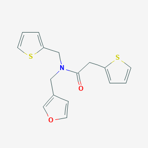molecular formula C16H15NO2S2 B2541578 N-(呋喃-3-基甲基)-2-(噻吩-2-基)-N-(噻吩-2-基甲基)乙酰胺 CAS No. 1797063-71-8