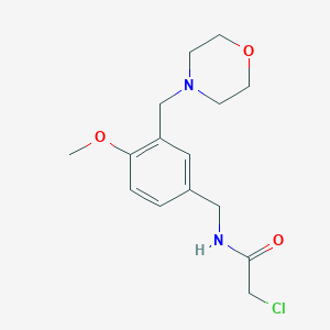 molecular formula C15H21ClN2O3 B2541581 2-Chloro-N-[[4-methoxy-3-(morpholin-4-ylmethyl)phenyl]methyl]acetamide CAS No. 2411272-03-0