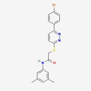 molecular formula C20H18BrN3OS B2541588 2-((6-(4-溴苯基)哒嗪-3-基)硫代)-N-(3,5-二甲苯基)乙酰胺 CAS No. 872694-83-2