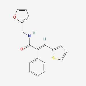 molecular formula C18H15NO2S B2541592 (E)-N-(2-furylmethyl)-2-phenyl-3-(2-thienyl)-2-propenamide CAS No. 478078-82-9