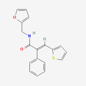 molecular formula C18H15NO2S B2541592 (E)-N-(2-furylméthyl)-2-phényl-3-(2-thiényl)-2-propènamide CAS No. 478078-82-9