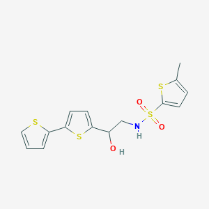 molecular formula C15H15NO3S4 B2541595 N-(2-{[2,2'-bithiophene]-5-yl}-2-hydroxyethyl)-5-methylthiophene-2-sulfonamide CAS No. 2097883-98-0
