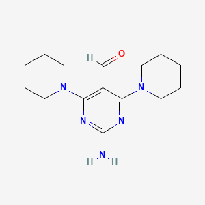 molecular formula C15H23N5O B2541597 2-Amino-4,6-dipiperidino-5-pyrimidinecarbaldehyde CAS No. 865660-48-6