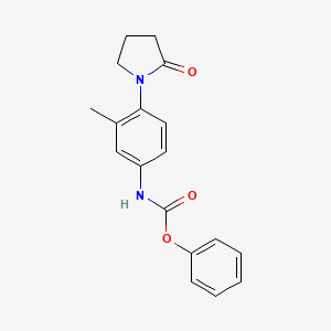 molecular formula C18H18N2O3 B2541600 Phenyl (3-methyl-4-(2-oxopyrrolidin-1-yl)phenyl)carbamate CAS No. 941993-00-6