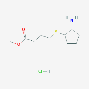 molecular formula C10H20ClNO2S B2541604 Methyl 4-(2-aminocyclopentyl)sulfanylbutanoate;hydrochloride CAS No. 2580206-20-6