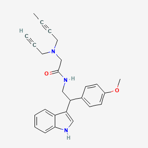 molecular formula C26H27N3O2 B2541610 2-[(but-2-yn-1-yl)(prop-2-yn-1-yl)amino]-N-[2-(1H-indol-3-yl)-2-(4-methoxyphenyl)ethyl]acetamide CAS No. 1376040-66-2