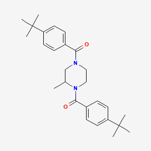 molecular formula C27H36N2O2 B2541615 1,4-Bis(4-tert-butylbenzoyl)-2-methylpiperazine CAS No. 428450-95-7