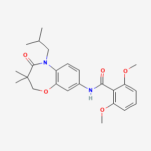 molecular formula C24H30N2O5 B2541618 N-(5-isobutyl-3,3-dimethyl-4-oxo-2,3,4,5-tetrahydrobenzo[b][1,4]oxazepin-8-yl)-2,6-dimethoxybenzamide CAS No. 921834-37-9