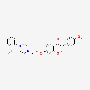 molecular formula C29H30N2O5 B2541619 3-(4-methoxyphenyl)-7-(2-(4-(2-methoxyphenyl)piperazin-1-yl)ethoxy)-4H-chromen-4-one CAS No. 903185-30-8