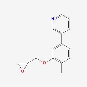 molecular formula C15H15NO2 B2541625 3-[4-Methyl-3-(oxiran-2-ylmethoxy)phenyl]pyridine CAS No. 2411274-24-1