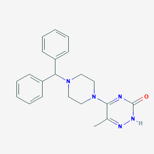 molecular formula C21H23N5O B254163 5-(4-benzhydryl-1-piperazinyl)-6-methyl-1,2,4-triazin-3(2H)-one 