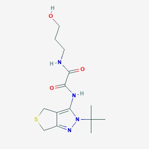 molecular formula C14H22N4O3S B2541631 N'-(2-叔丁基-4,6-二氢噻吩并[3,4-c]吡唑-3-基)-N-(3-羟基丙基)草酰胺 CAS No. 899952-50-2