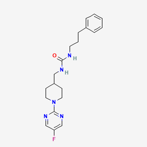 molecular formula C20H26FN5O B2541632 1-((1-(5-Fluoropyrimidin-2-yl)piperidin-4-yl)methyl)-3-(3-phenylpropyl)urea CAS No. 2034615-53-5