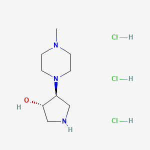 molecular formula C9H22Cl3N3O B2541633 trans-4-(4-Methyl-1-piperazinyl)-3-pyrrolidinol trihydrochloride CAS No. 1262769-85-6