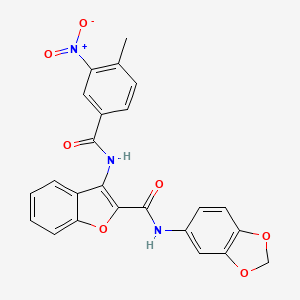 molecular formula C24H17N3O7 B2541644 N-(benzo[d][1,3]dioxol-5-yl)-3-(4-methyl-3-nitrobenzamido)benzofuran-2-carboxamide CAS No. 872613-05-3