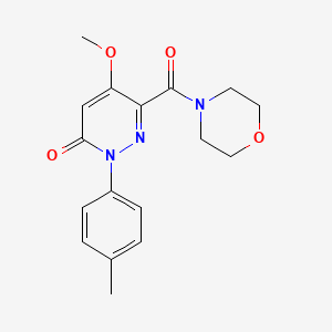 molecular formula C17H19N3O4 B2541645 5-甲氧基-2-(4-甲苯基)-6-(吗啉-4-羰基)嘧啶-3-酮 CAS No. 941926-80-3