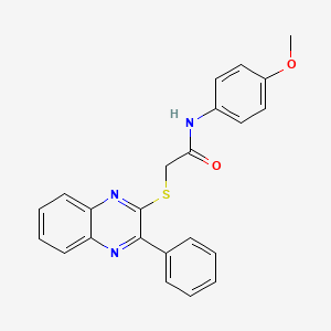 molecular formula C23H19N3O2S B2541660 N-(4-methoxyphenyl)-2-((3-phenylquinoxalin-2-yl)thio)acetamide CAS No. 710283-82-2