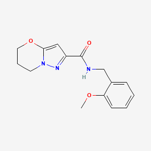 molecular formula C15H17N3O3 B2541667 N-(2-methoxybenzyl)-6,7-dihydro-5H-pyrazolo[5,1-b][1,3]oxazine-2-carboxamide CAS No. 1428363-09-0