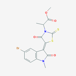molecular formula C16H13BrN2O4S2 B254167 methyl 2-[5-(5-bromo-1-methyl-2-oxo-1,2-dihydro-3H-indol-3-ylidene)-4-oxo-2-thioxo-1,3-thiazolidin-3-yl]propanoate 