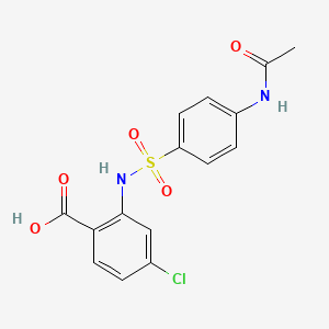 molecular formula C15H13ClN2O5S B2541672 4-氯-2-(4-乙酰氨基苯磺酰胺)苯甲酸 CAS No. 851109-36-9