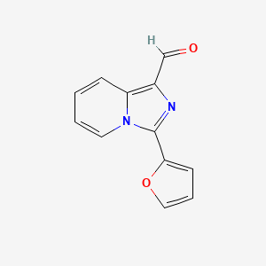 molecular formula C12H8N2O2 B2541676 3-(呋喃-2-基)咪唑并[1,5-a]吡啶-1-甲醛 CAS No. 690642-31-0