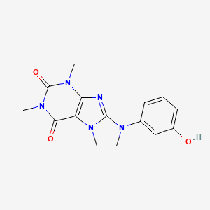 molecular formula C15H15N5O3 B2541677 6-(3-羟苯基)-2,4-二甲基-7,8-二氢嘌呤[7,8-a]咪唑-1,3-二酮 CAS No. 946361-13-3