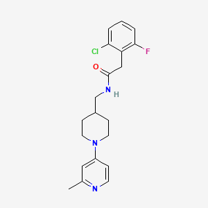 molecular formula C20H23ClFN3O B2541679 2-(2-chloro-6-fluorophenyl)-N-((1-(2-methylpyridin-4-yl)piperidin-4-yl)methyl)acetamide CAS No. 2034382-03-9