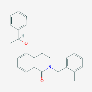 molecular formula C25H25NO2 B2541687 2-(2-甲基苄基)-5-(1-苯乙氧基)-3,4-二氢异喹啉-1(2H)-酮 CAS No. 850907-74-3