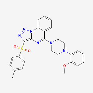 molecular formula C27H26N6O3S B2541695 5-[4-(2-Methoxyphenyl)piperazin-1-yl]-3-[(4-methylphenyl)sulfonyl][1,2,3]triazolo[1,5-a]quinazoline CAS No. 893272-71-4