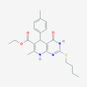 Ethyl 2-(butylthio)-7-methyl-4-oxo-5-(p-tolyl)-3,4,5,8-tetrahydropyrido[2,3-d]pyrimidine-6-carboxylate