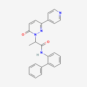 molecular formula C24H20N4O2 B2541698 N-{[1,1'-bifenil]-2-il}-2-[6-oxo-3-(piridin-4-il)-1,6-dihidropiridazin-1-il]propanamida CAS No. 2185590-27-4