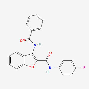 molecular formula C22H15FN2O3 B2541704 3-benzamido-N-(4-fluorophenyl)-1-benzofuran-2-carboxamide CAS No. 847408-88-2