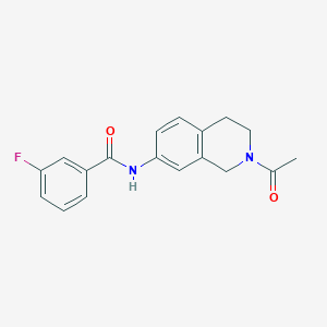 molecular formula C18H17FN2O2 B2541705 N-(2-acetyl-1,2,3,4-tetrahydroisoquinolin-7-yl)-3-fluorobenzamide CAS No. 955681-26-2