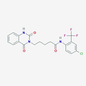 molecular formula C20H17ClF3N3O3 B2541709 N-(4-chloro-2-(trifluoromethyl)phenyl)-5-(2,4-dioxo-1,4-dihydroquinazolin-3(2H)-yl)pentanamide CAS No. 2309803-21-0