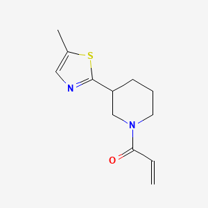 molecular formula C12H16N2OS B2541714 1-[3-(5-Methyl-1,3-thiazol-2-yl)piperidin-1-yl]prop-2-en-1-one CAS No. 2224549-24-8
