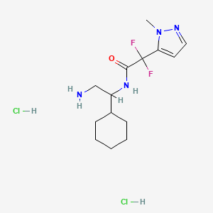 N-(2-Amino-1-cyclohexylethyl)-2,2-difluoro-2-(2-methylpyrazol-3-yl)acetamide;dihydrochloride