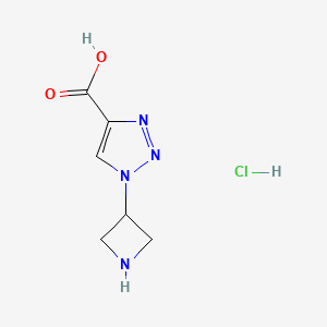 molecular formula C6H9ClN4O2 B2541728 1-(氮杂环丙烷-3-基)-1H-1,2,3-三唑-4-羧酸盐酸盐 CAS No. 1955556-73-6
