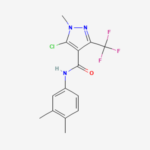 molecular formula C14H13ClF3N3O B2541731 5-氯-N-(3,4-二甲苯基)-1-甲基-3-(三氟甲基)-1H-吡唑-4-甲酰胺 CAS No. 321533-84-0
