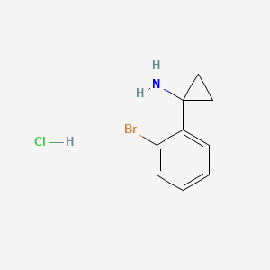 molecular formula C9H11BrClN B2541734 1-(2-Bromophenyl)cyclopropan-1-amine hydrochloride CAS No. 1332765-92-0; 604799-96-4