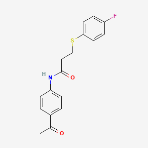 molecular formula C17H16FNO2S B2541736 N-(4-acetylphenyl)-3-(4-fluorophenyl)sulfanylpropanamide CAS No. 896357-48-5